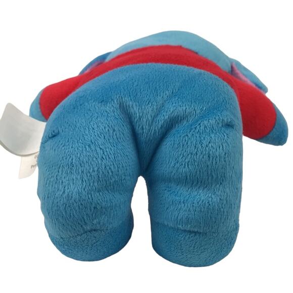 Kellytoy 8'' Blue Elephant Plush Red Shirt Pink Ears Stuffed Animal Toy Lovey - Picture 7 of 11